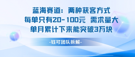 蓝海赛道：需求量大 单月累计下来能突破3W-快名资源网