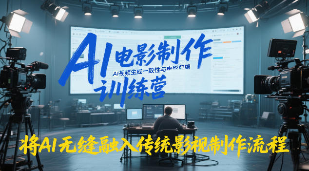 AI电影制作训练营，掌握AI视频生成一致性与电影剪辑，将AI无缝融入传统影视制作流程-快名资源网