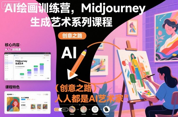 AI绘画训练营，Midjourney生成艺术系列课程，人人都是AI艺术家-快名资源网