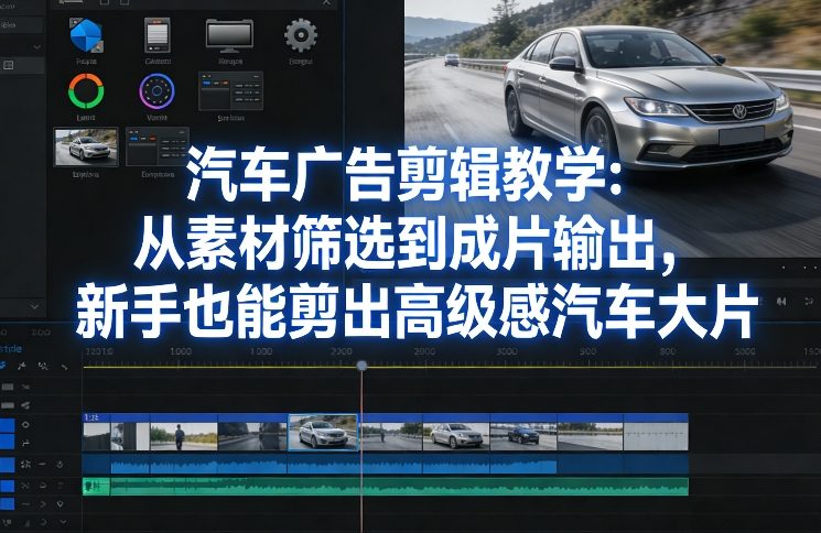 汽车广告剪辑教学：从素材筛选到成片输出，新手也能剪出高级感汽车大片-快名资源网