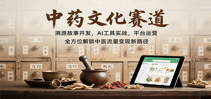 中药文化赛道：溯源故事开发，AI工具实战，平台运营，全方位解锁中医流量变现新路径-快名资源网