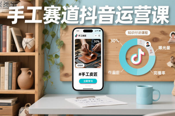手工赛道抖音运营课，手工赛道流量运营-青虫资源网