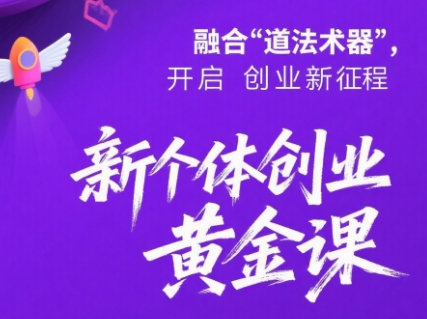 新个体创业黄金课：道法术器四维抢占2025红利-快名资源网