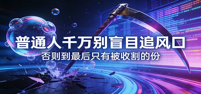 付费文章《通人千万别盲目追风口》否则到最后只有被收割的份-快名资源网