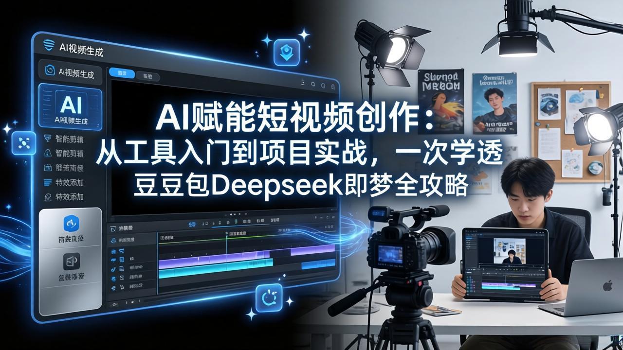 AI赋能短视频创作：从工具入门到项目实战，一次学透豆包Deepseek即梦全攻略-快名资源网