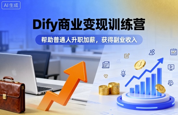 Dify商业变现训练营，帮助普通人升职加薪，获得副业收入-快名资源网
