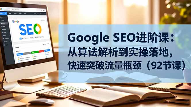 Google SEO进阶课：从算法解析到实操落地，快速突破流量瓶颈(92节课-快名资源网