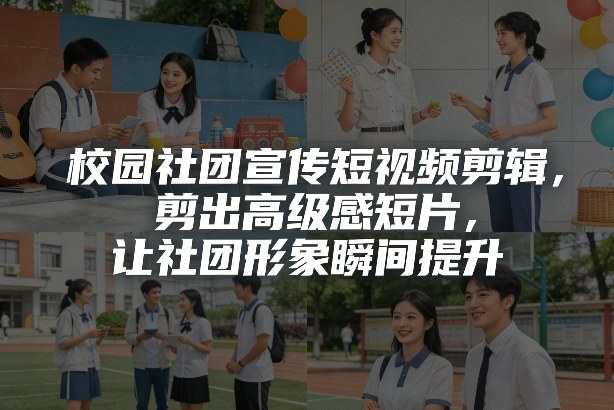校园社团宣传短视频剪辑，剪出高级感短片，让社团形象瞬间提升-快名资源网