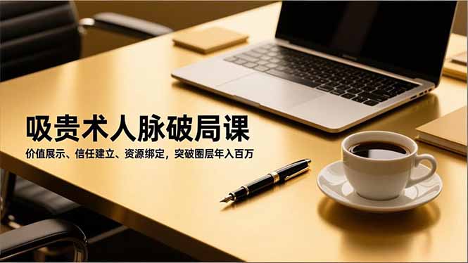吸贵术人脉破局课，价值展示、信任建立、资源绑定，突破圈层年入百万-快名资源网