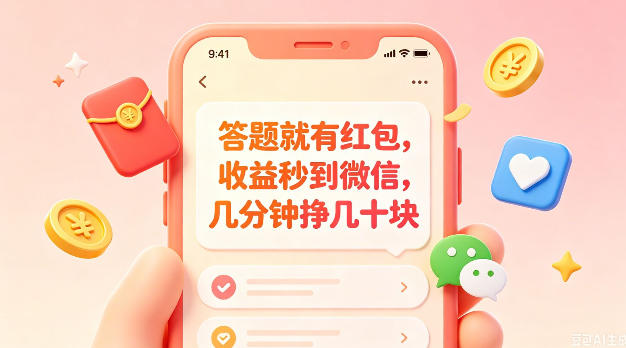 答题就有红包，收益秒到微信，几分钟挣几十块，学生党上班族宝妈都可以玩【揭秘】-快名资源网