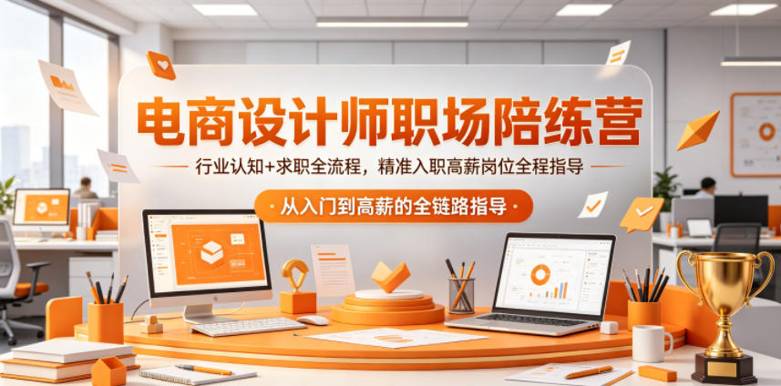 电商设计师职场陪练营，行业认知+求职全流程，精准入职高薪岗位全程指导-快名资源网