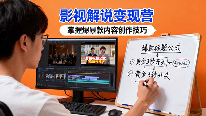 影视解说变现营：通过30+实战案例爆款内容创作技巧，掌握影视解说盈利密码-快名资源网