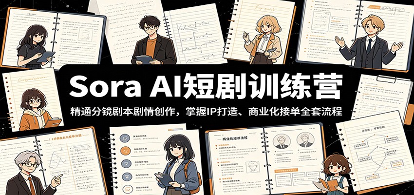Sora AI短剧训练营：精通分镜剧本剧情创作，掌握IP打造、商业化接单全套流程-快名资源网