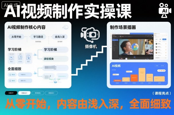 AI视频制作实操课，从零开始，内容由浅入深，全面细致-快名资源网