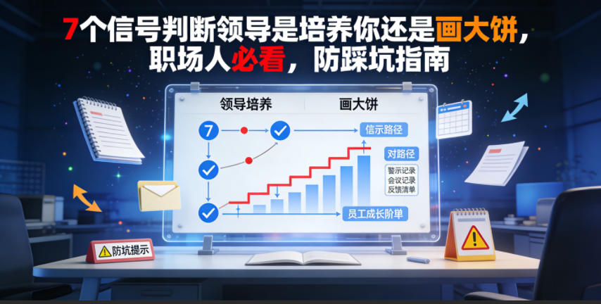 付费文章：7个信号判断领导是培养你还是画大饼，职场人必看，防踩坑指南-快名资源网