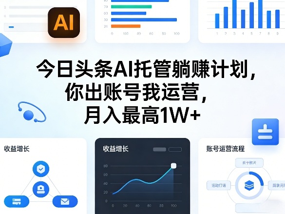 今日头条AI托管躺賺计划，你出账号我运营，月入最高1W+【揭秘】-快名资源网