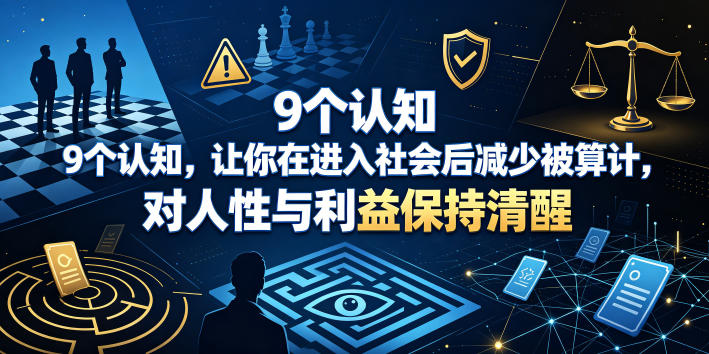 付费文章：9个认知，让你在进入社会后减少被算计，对人性与利益保持清醒-快名资源网