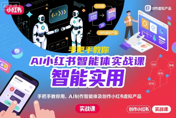 AI小红书智能体实战课，手把手教你用AI制作智能体及创作小红书虚拟产品，提效+内容商业化-快名资源网