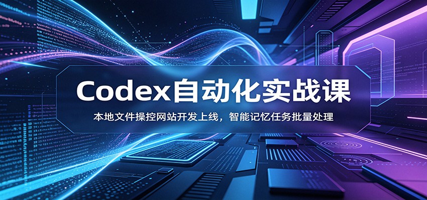 Codex自动化实战课：本地文件操控网站开发上线，智能记忆任务批量处理-青虫资源网