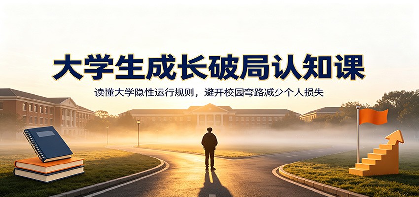 大学生成长破局认知课：读懂大学隐性运行规则，避开校园弯路减少个人损失-青虫资源网