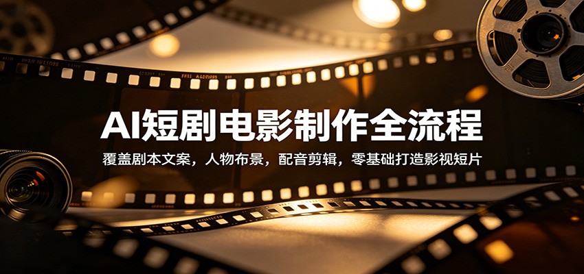 AI短剧电影制作全流程：覆盖剧本文案，人物布景，配音剪辑，零基础打造影视短片-快名资源网