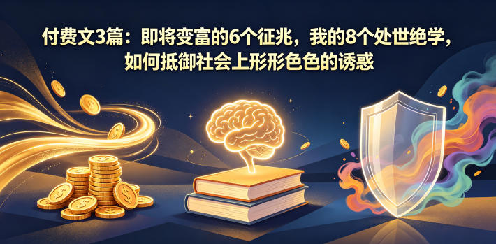 付费文3篇：即将变富的6个征兆，我的8个处世绝学，如何抵御社会上形形色色的诱惑-快名资源网
