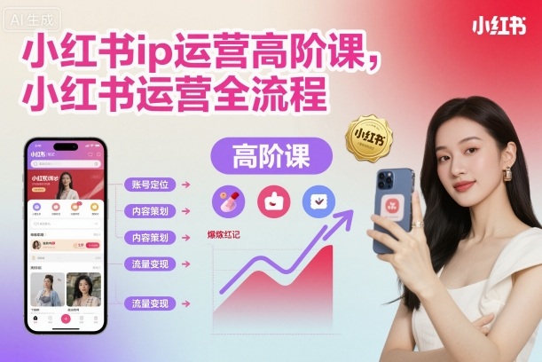小红书ip运营高阶课，小红书运营全流程-快名资源网