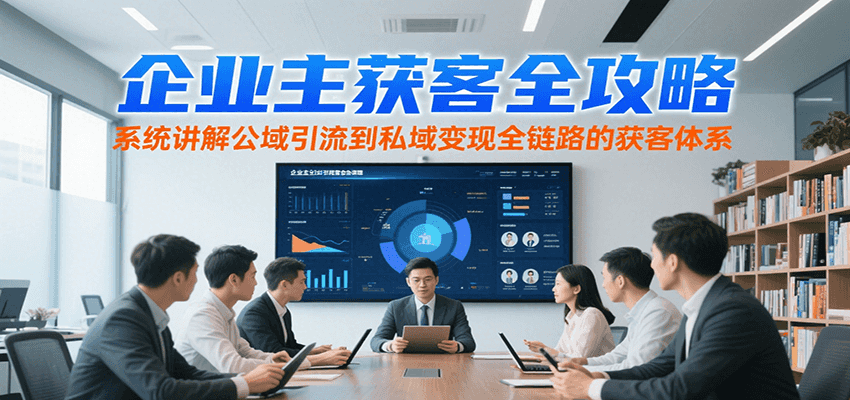 企业主获客全攻略，系统讲解公域引流到私域变现全链路的获客体系-快名资源网