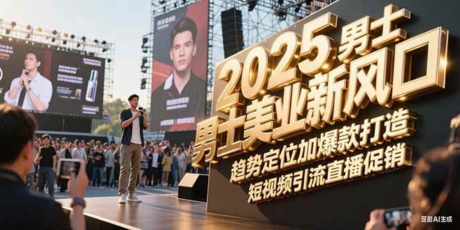 2025男士美业新风口，趋势定位加爆款打造，短视频引流直播促销-快名资源网
