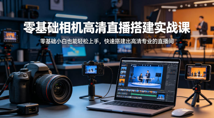 零基础相机高清直播间搭建实战课，小白也能轻松上手，快速搭建出高清专业的直播间-快名资源网