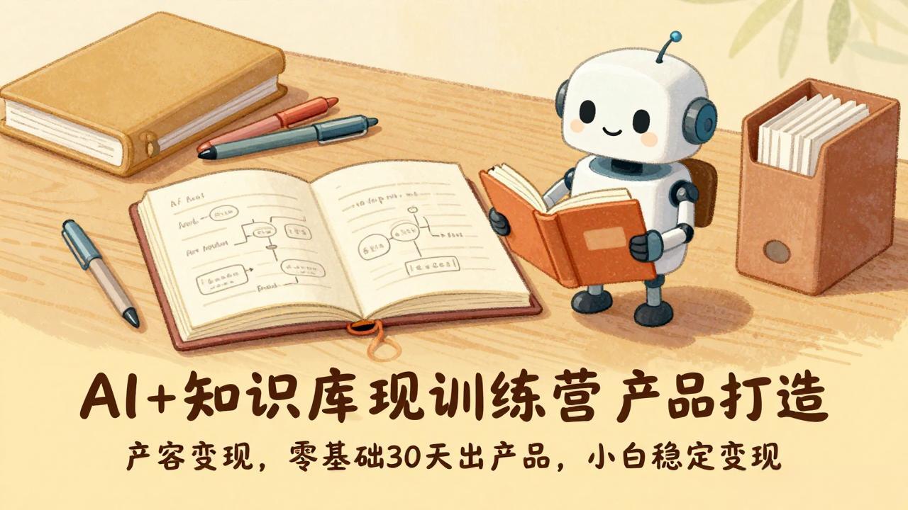 AI+知识库变现训练营，产品打造、内容创作、全平台变现，零基础30天出产品，小白稳定变现-快名资源网