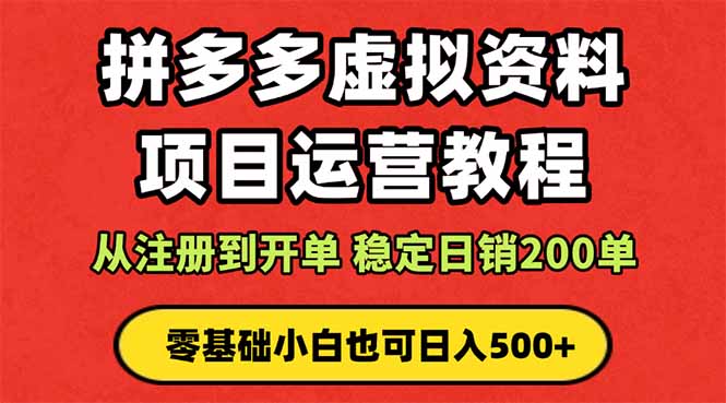 拼多多开店运营课程： 蓝海变现玩法，轻松实现睡后收入 零基础小白也可...-快名资源网