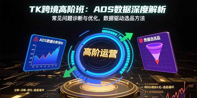 TK跨境高阶班：ADS数据深度解析，常见问题诊断与优化，数据驱动选品方法-青虫资源网