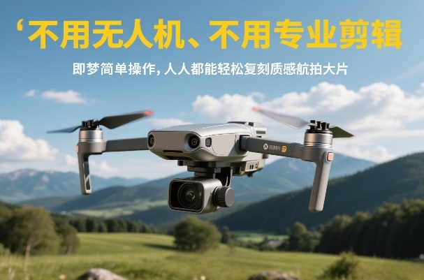 不用无人机、不用专业剪辑，即梦简单操作，人人都能轻松复刻质感航拍大片-快名资源网
