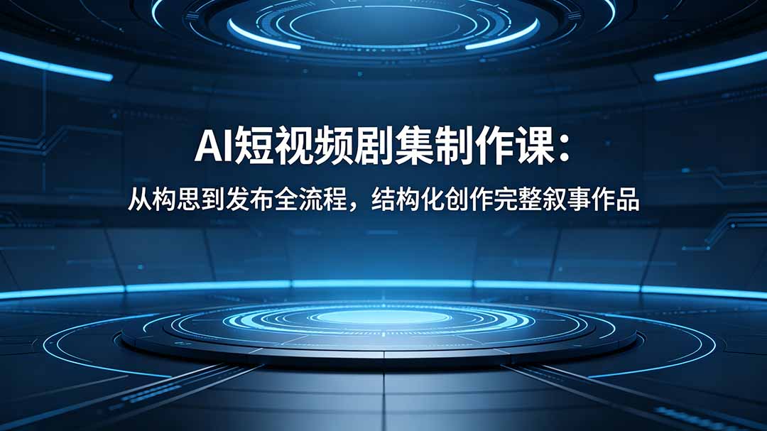 AI短视频剧集制作课：从构思到发布全流程，结构化创作完整叙事作品-快名资源网