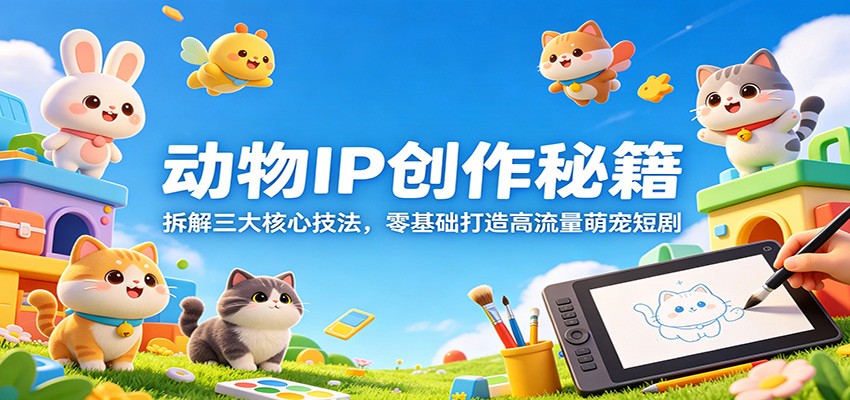 动物IP创作秘籍：拆解三大核心技法，零基础打造高流量萌宠短剧-青虫资源网