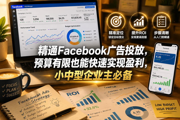精通Facebook广告投放，预算有限也能快速实现盈利，小中型企业主必备【原创双语字幕】-快名资源网
