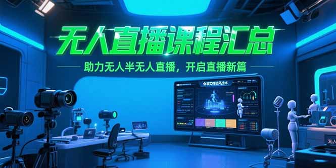 无人直播课程汇总，含非实时防风技术，助力无人半无人直播，开启直播新篇-快名资源网
