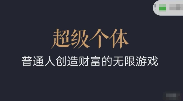 超级个体2024-2025翻盘指南，普通人创造财富的无限游戏-快名资源网