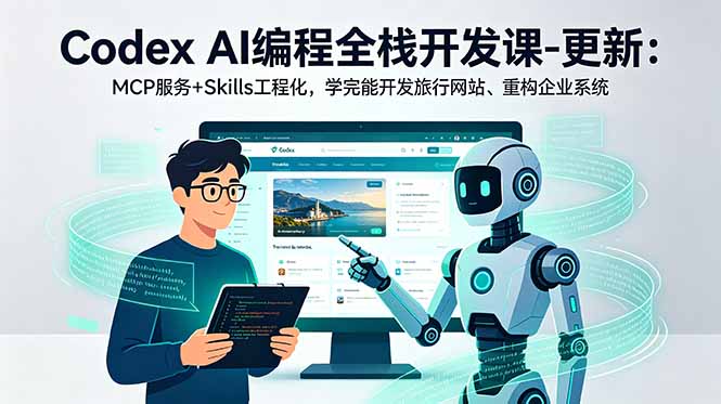 Codex AI编程全栈开发课-更新：MCP服务+Skills工程化，学完能开发旅行网站、重构企业系统-快名资源网