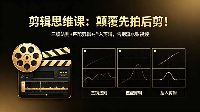 剪辑思维课：颠覆先拍后剪！三镜法则+匹配剪辑+插入剪辑，告别流水账视频-快名资源网