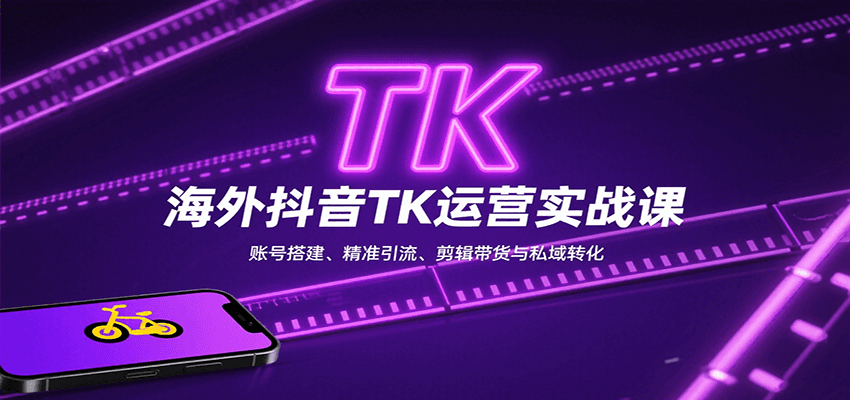 海外抖音TK运营实战课：账号搭建、精准引流、剪辑带货与私域转化-青虫资源网