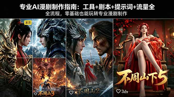 专业AI漫剧制作指南：工具+剧本+提示词+流量全流程，零基础也能玩转专业漫剧制作-快名资源网