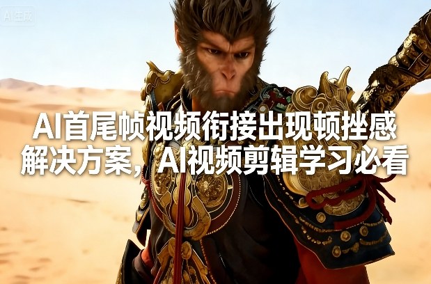 AI首尾帧视频衔接出现顿挫感解决方案，AI视频剪辑学习必看-快名资源网