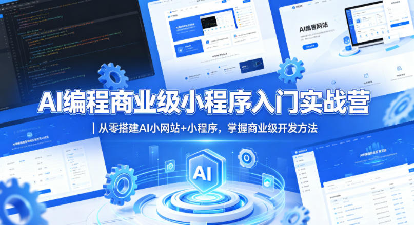AI编程商业级小程序入门实战营｜从零搭建AI小网站+小程序，掌握商业级开发方法-快名资源网