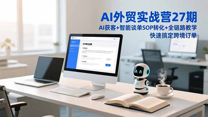 AI外贸实战营27期，AI获客+智能谈单+SOP转化+全链路教学，快速搞定跨境订单-快名资源网