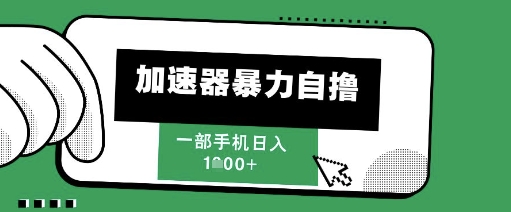 205新风口，加速器暴力自撸，单机日入1k+【揭秘】-快名资源网