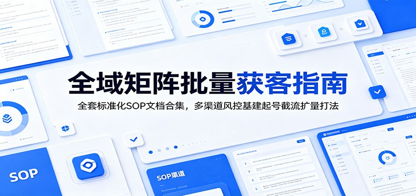 全域矩阵批量获客指南：全套标准化SOP文档合集，多渠道风控基建起号截流扩量打法-青虫资源网