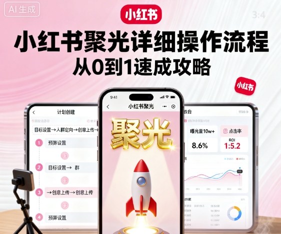 小红书聚光详细操作流程，小红书聚光从0到1速成攻略-青虫资源网