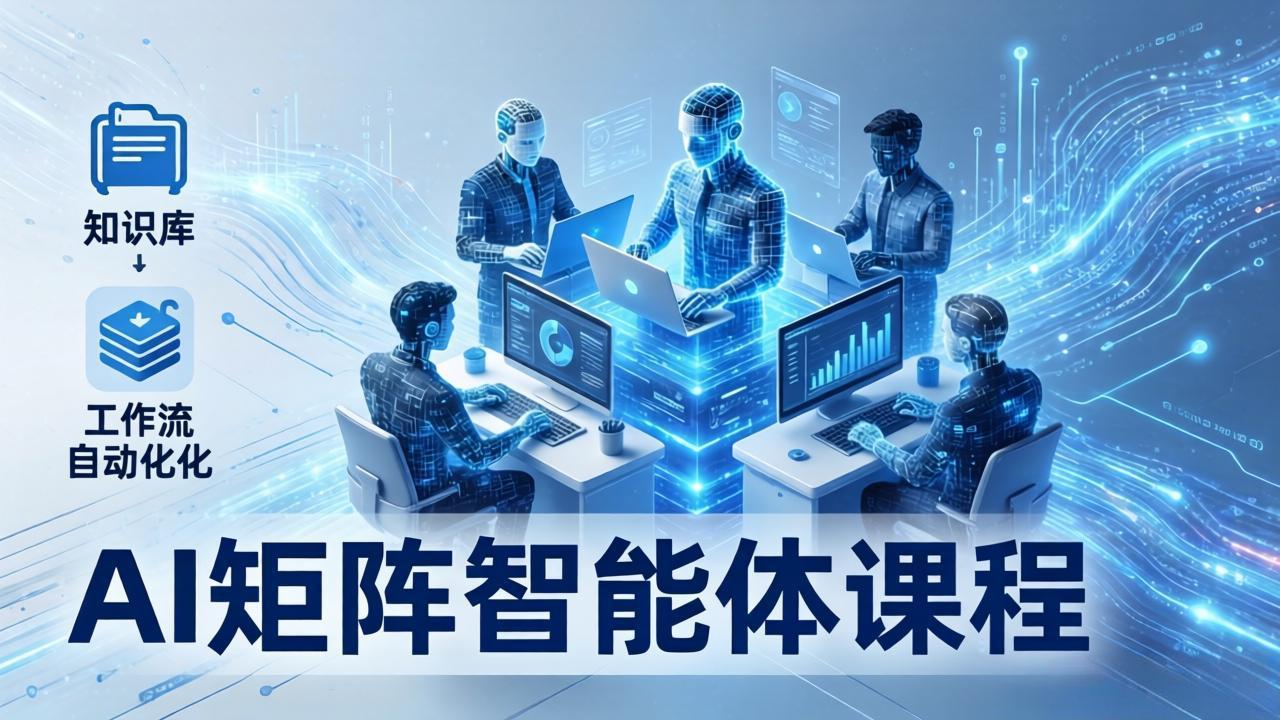 AI矩阵智能体实战：100个数字员工批量生产内容，文本知识库+工作流自动化全搞定-快名资源网
